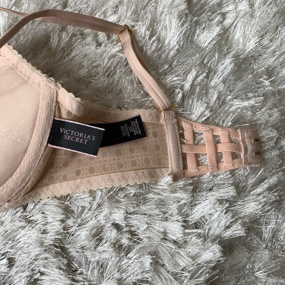 Victoria's Secret Very Sexy Push Up 32 C Nude Lace Weave Texture - Picture 3 of 8